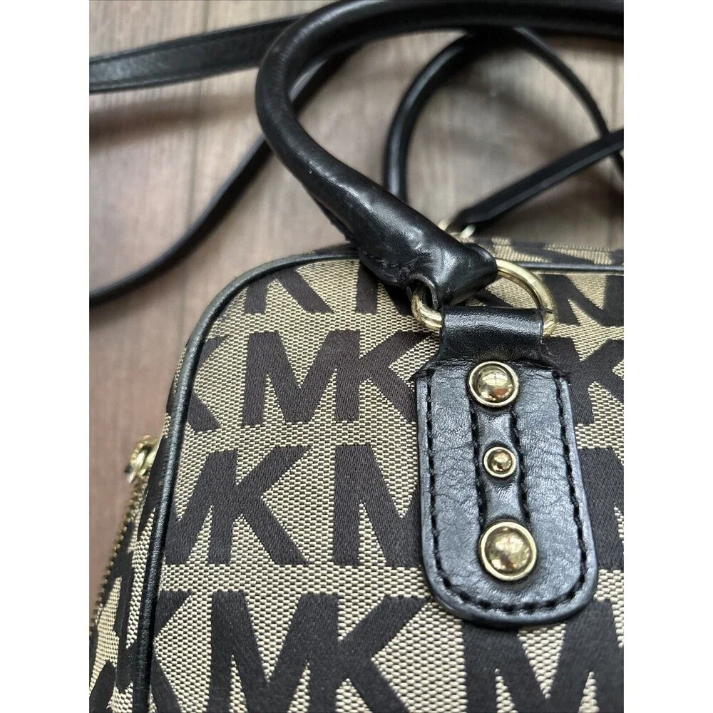 MICHAEL KORS Veronica Convertbl Dome Monogram Satchel Designer Y2K 90s Boho Logo